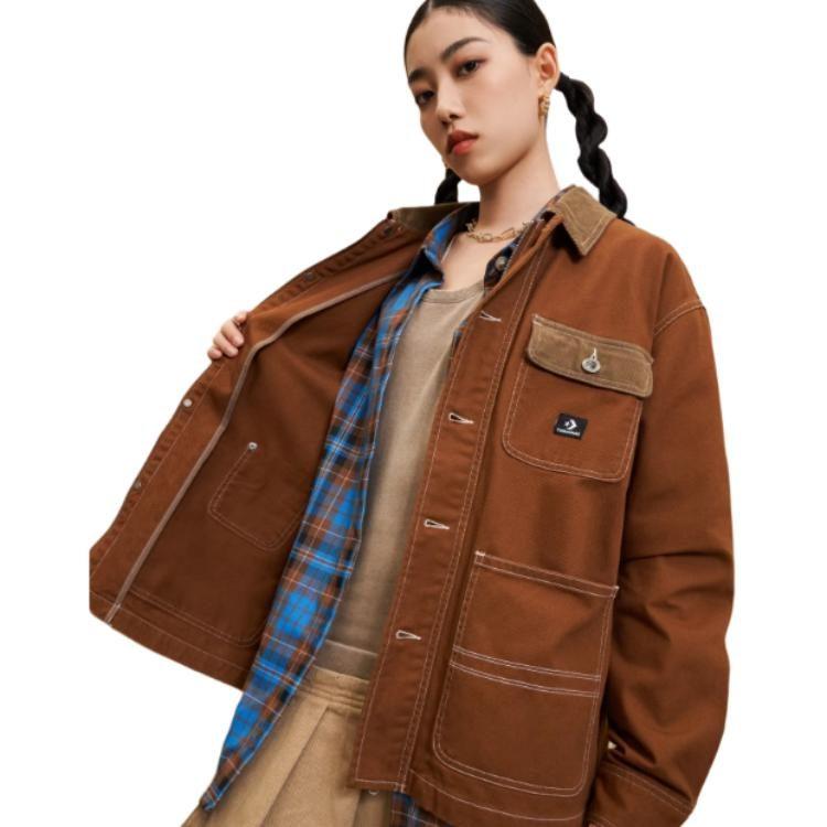 Converse Jackets Unisex Brown Lapel Moderate Other 10026550-A02