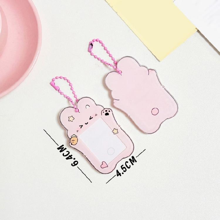 Lovely Cartoon Photocard Holder with Keychain,Cartoon Animal Photo Card Sleeve ID Bank Credit Card Holder Protector