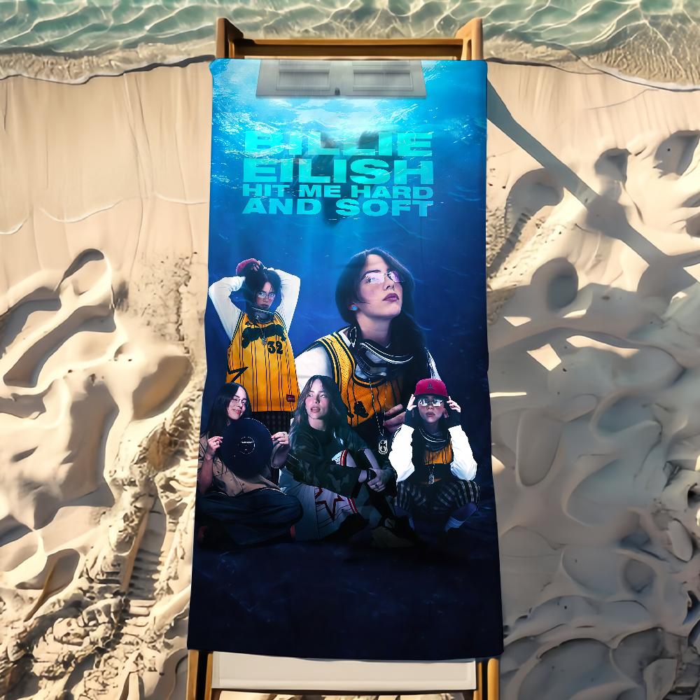 Cantante B-Billie E-Eilish Asciugamano Asciugamano da Spiaggia da Viaggio Leggero Delicato sulla Pelle per Piscina Spiaggia Campeggio Crociera Estate