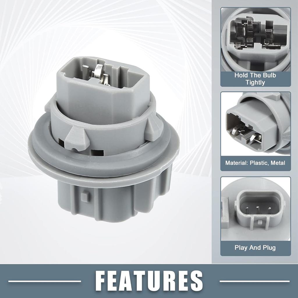 Turn Signal Pointer Light Bulb Socket 33302S5AA01 for Acura RDX 2007-2015 Plastic Gray (Set of 2)