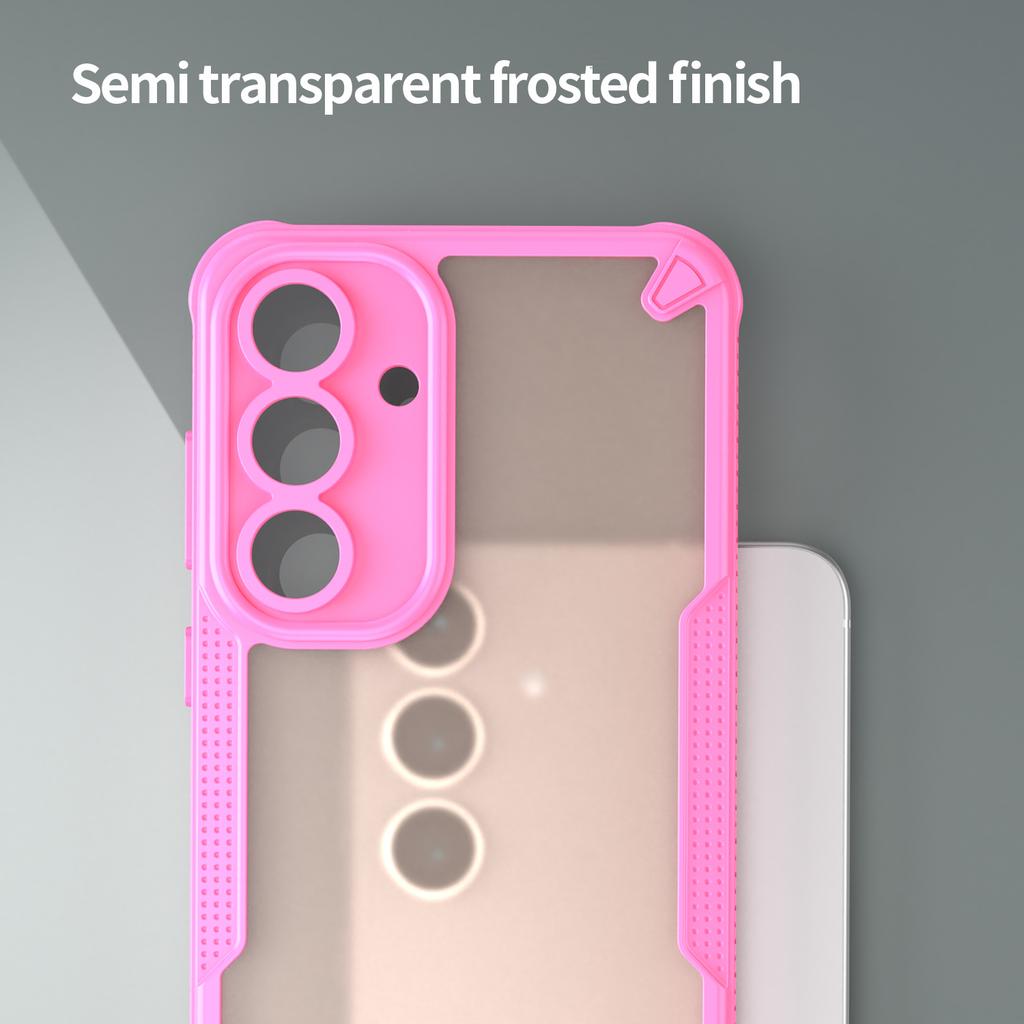 For Samsung Galaxy S25 FE Case PC + TPU Semi-Transparent Frosted Finish Protective Phone Cover