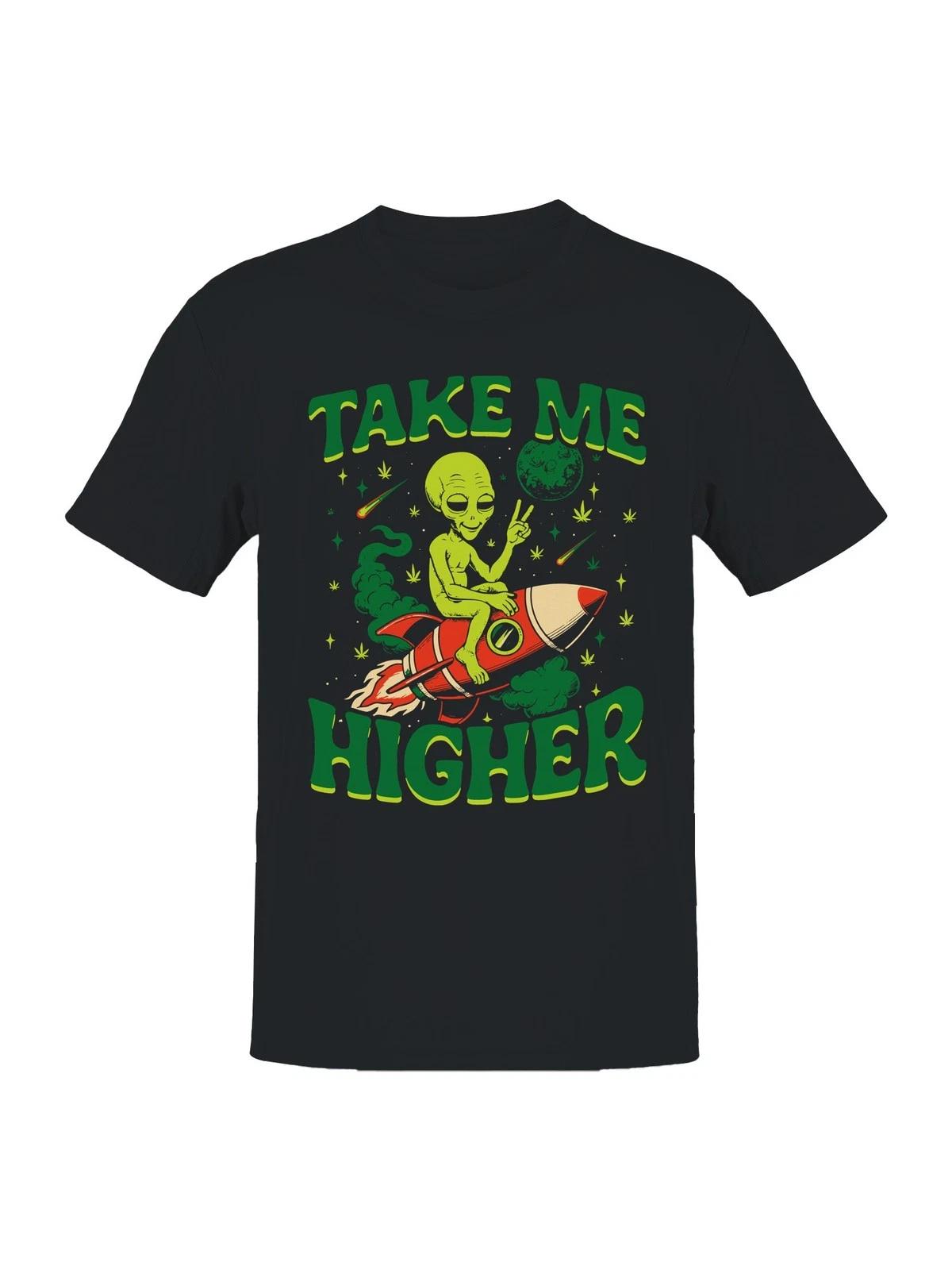 Alien Rocket Adventure Design Men s T-shirt L