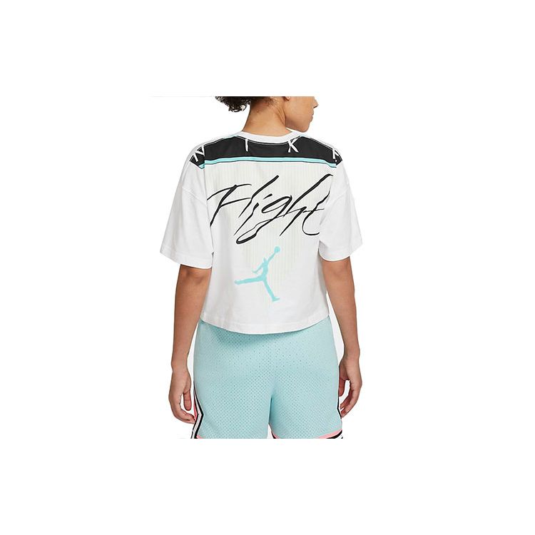 Jordan Essential Casual Sports Round Neck Print Short Sleeve T-Shirt Women Tops White DC2154-100