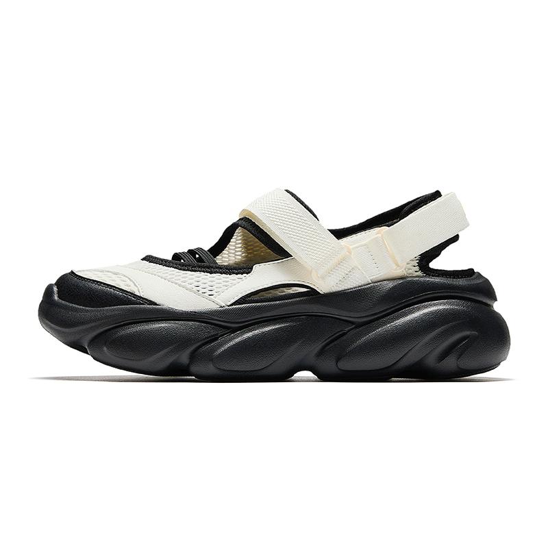 Anta Mary Jane Thick Sole Versatile Fashion Comfortable Non-Slip Wear-Resistant River Shoes Women Shoes White Black 122528507-2