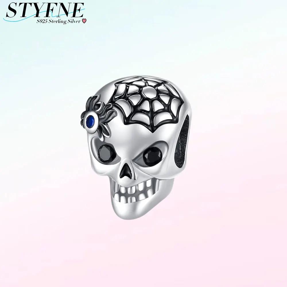 Anniversary Copper Halloween Series Charms Luminous Skull Lil Ghost Beads Fit Original Bracelet Women Fine Jewelry Gift