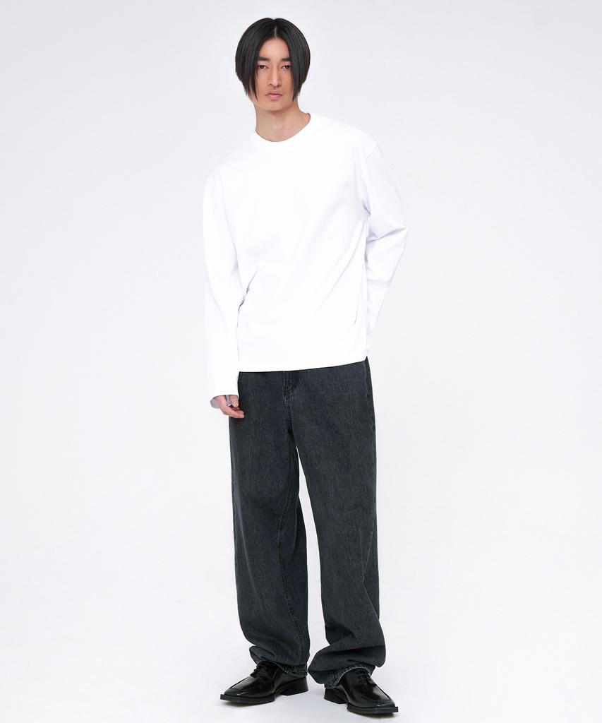 LMOOD Essential Supima Long Sleeve White