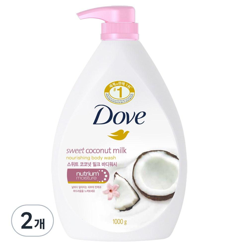 Dove Sweet Coconut Milk Body Wash, 1L, 2 units