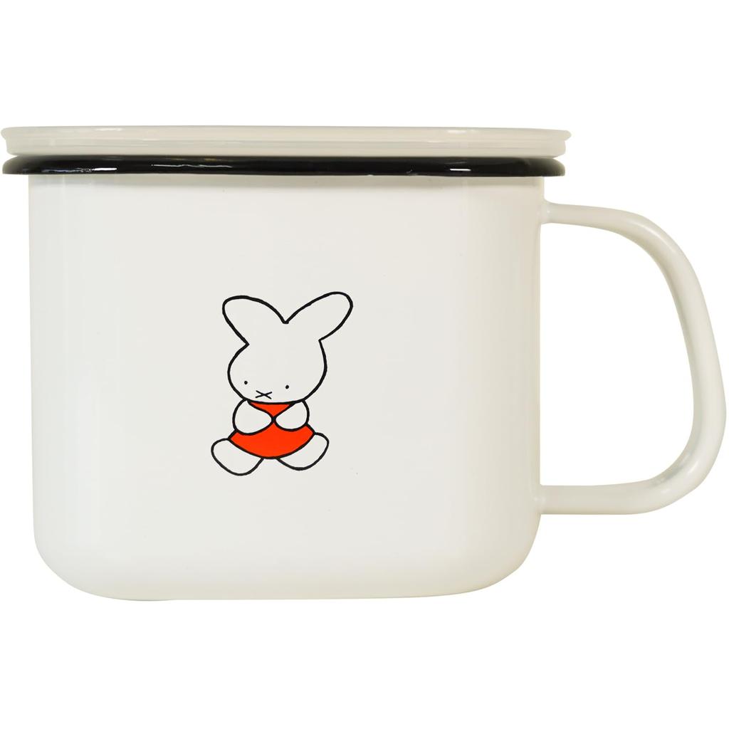 Fuji Enamel Limited Edition Miffy Nine Cheese Square Miso Pot, White, Enamel with Lid, for Miso Storage