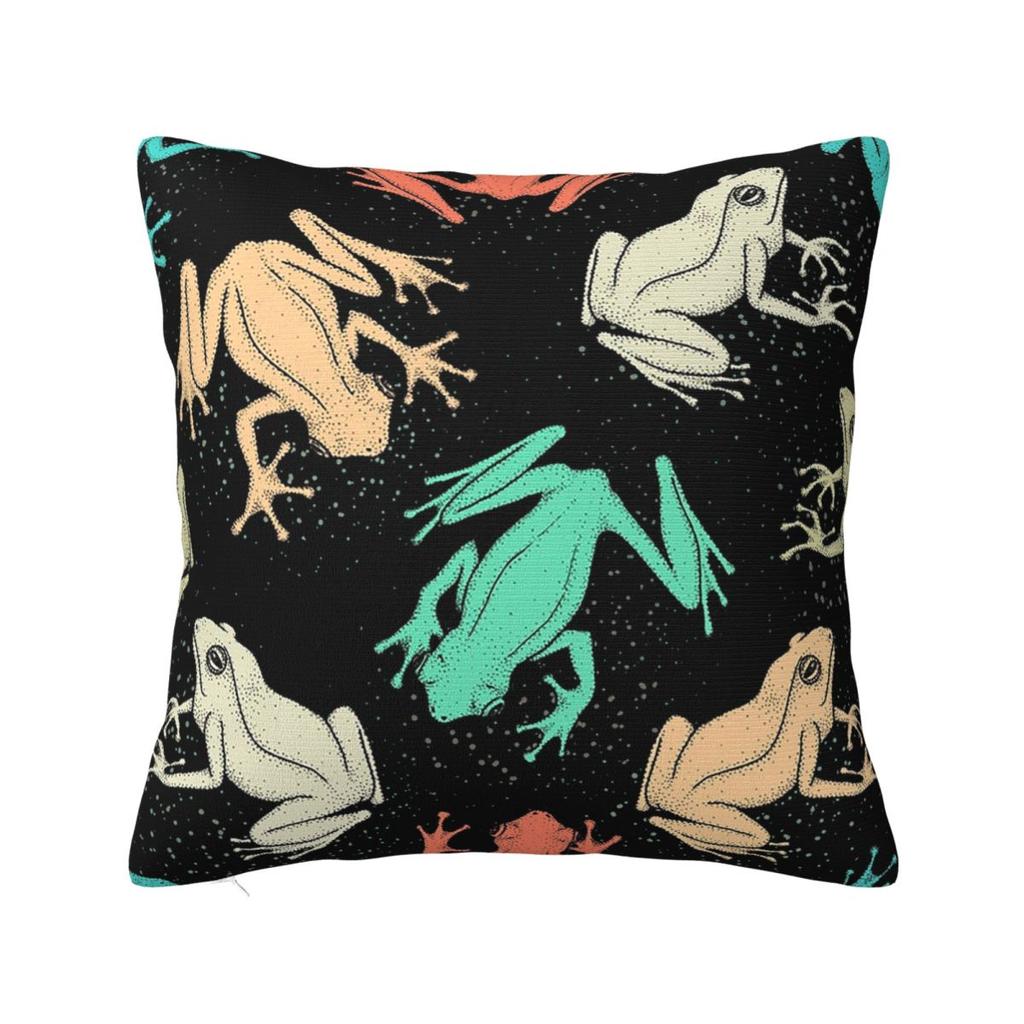 Seamless Pattern With Asian Tree Frogs Square Pillowcase Cushion Cover Pillow Case Throw Pillow Cover for Home Sofa Living Room