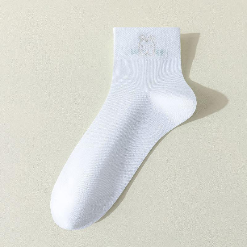 5 Paar Dünne Atmungsaktive Schweißabsorbierende 7A Antibakterielle Geruchshemmende Reine Baumwolle Röhrensocken für Damen, Frühling und Sommer