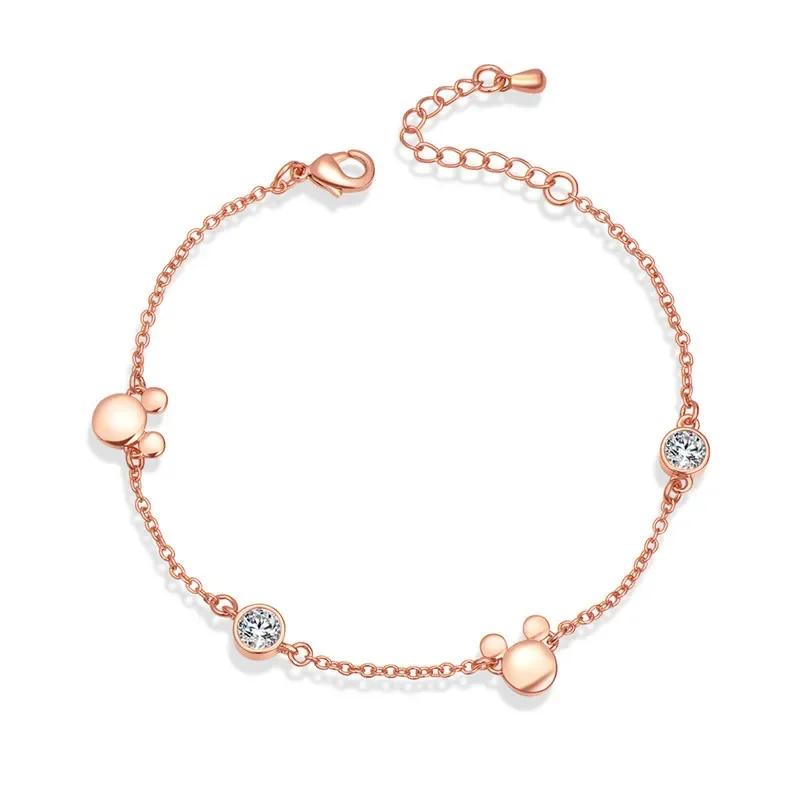 Fashion Disney Anime Figure Mickey Mouse Bracelets for Girls Jewelry Cartoon Mickey Minnie Bracelet Kids Birthday Gift