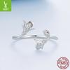 Exquisite Lavender Open Ring Women'S Romantic Elegant Flower S925 Sterling Silver Ring Jewelry