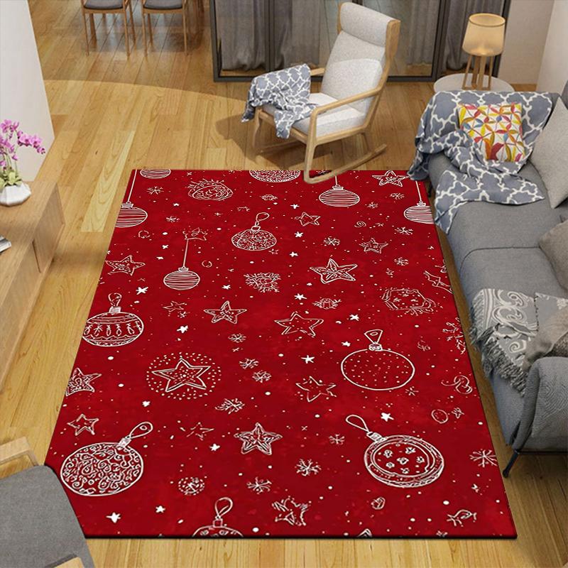 1Pc Santa Claus Reindeer Rug Office Carpet Indoor Outdoor Doormat Nonslip Soft And Comfortable Living Room Christmas Halloween Gift D91817