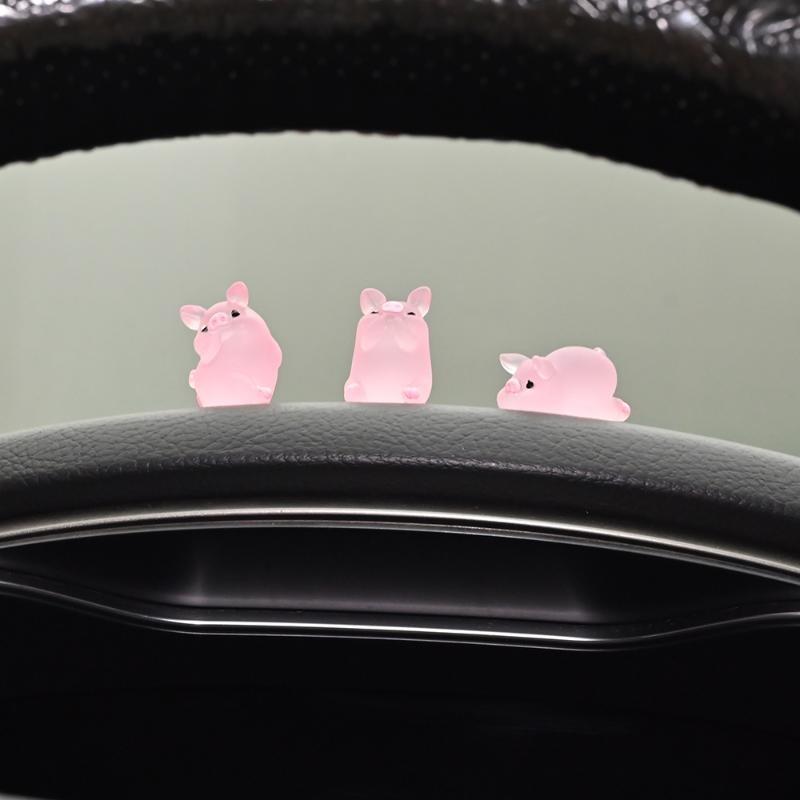 6 Stück niedliche Cartoon-Schwein-Auto-Ornamente, Auto-Innendekoration, Dekorationszubehör