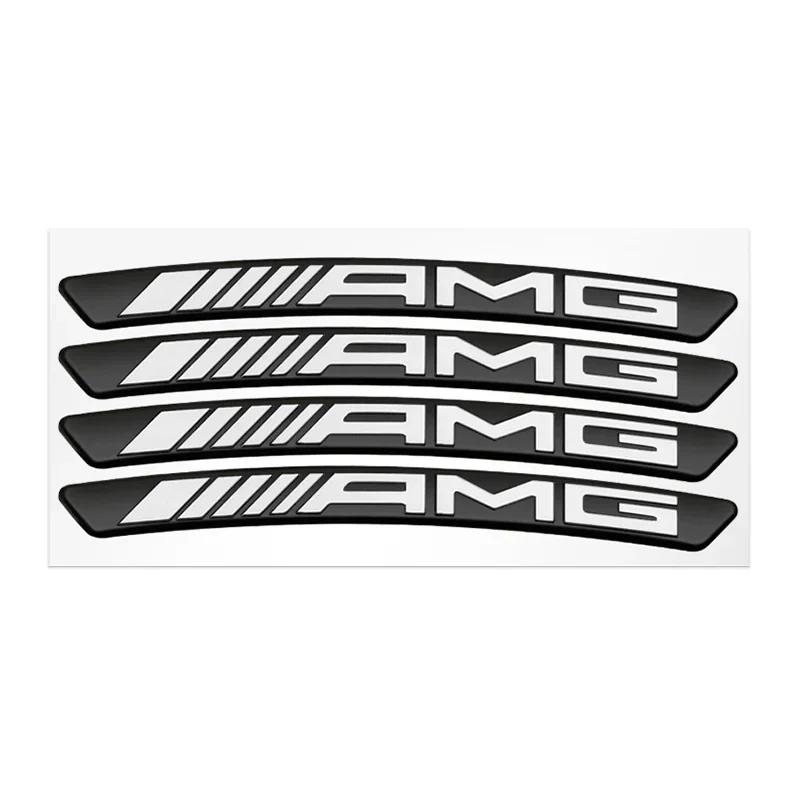 4Pcs Metal Car Wheel Hub Sticker Decorative Accessories For Mercedes Benz AMG GLE GLC W205 W206 W203 W204 W210 W212 W213 RN1