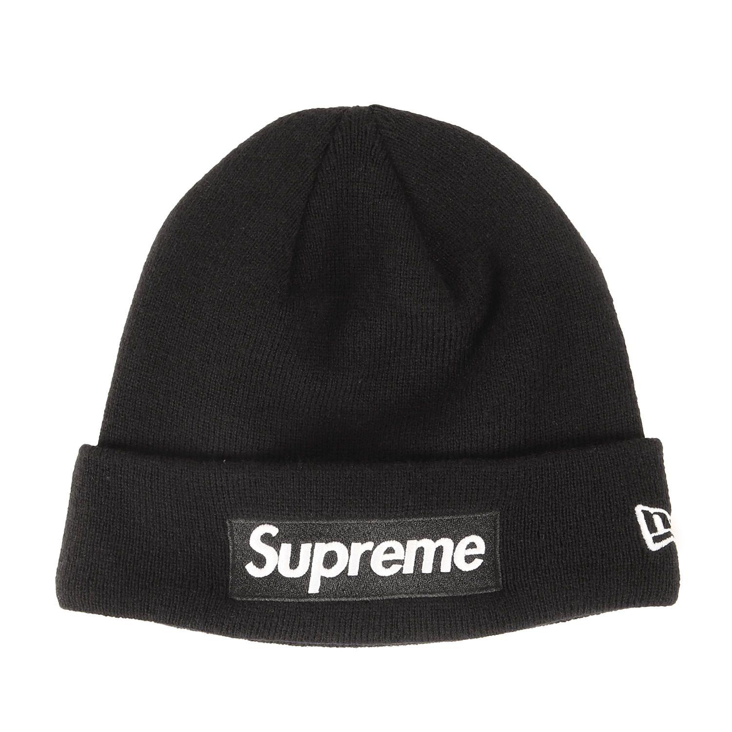 

[USED] Supreme Beanie | New Era Box Logo Knit Beanie | Black | Pre-owned Men s Brand Knit Cap