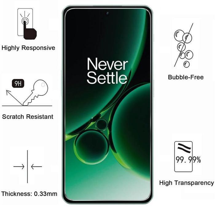 Screen Protector Glass Film - Phonillico - OnePlus Nord 3 5G - Pack of 4 - Scratch Resistant - Transparent