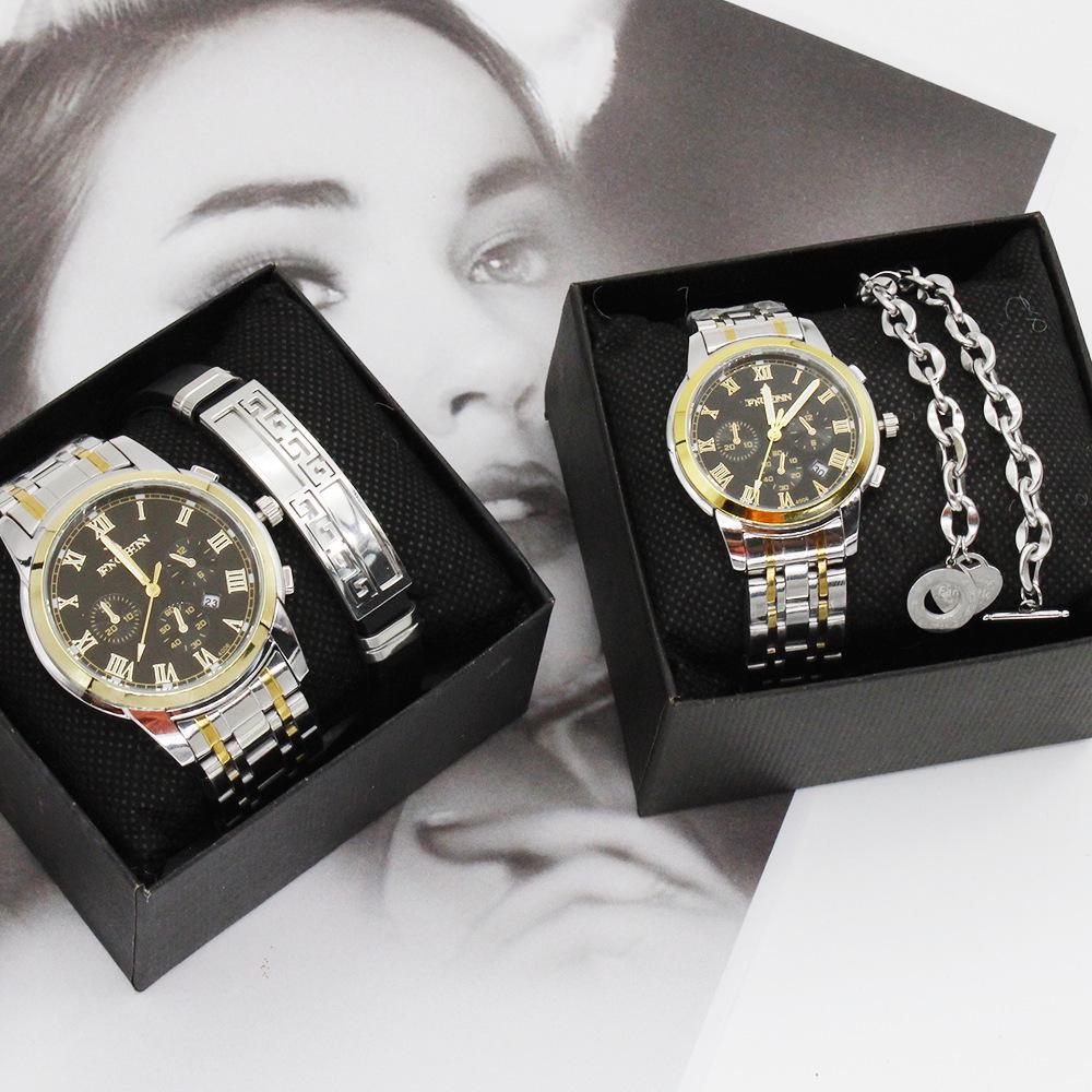Couple's Waterproof Quartz Wristwatch Set for Men and Women