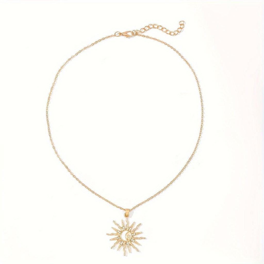 Versatile Moon and Sun Diamond Pendant Necklace
