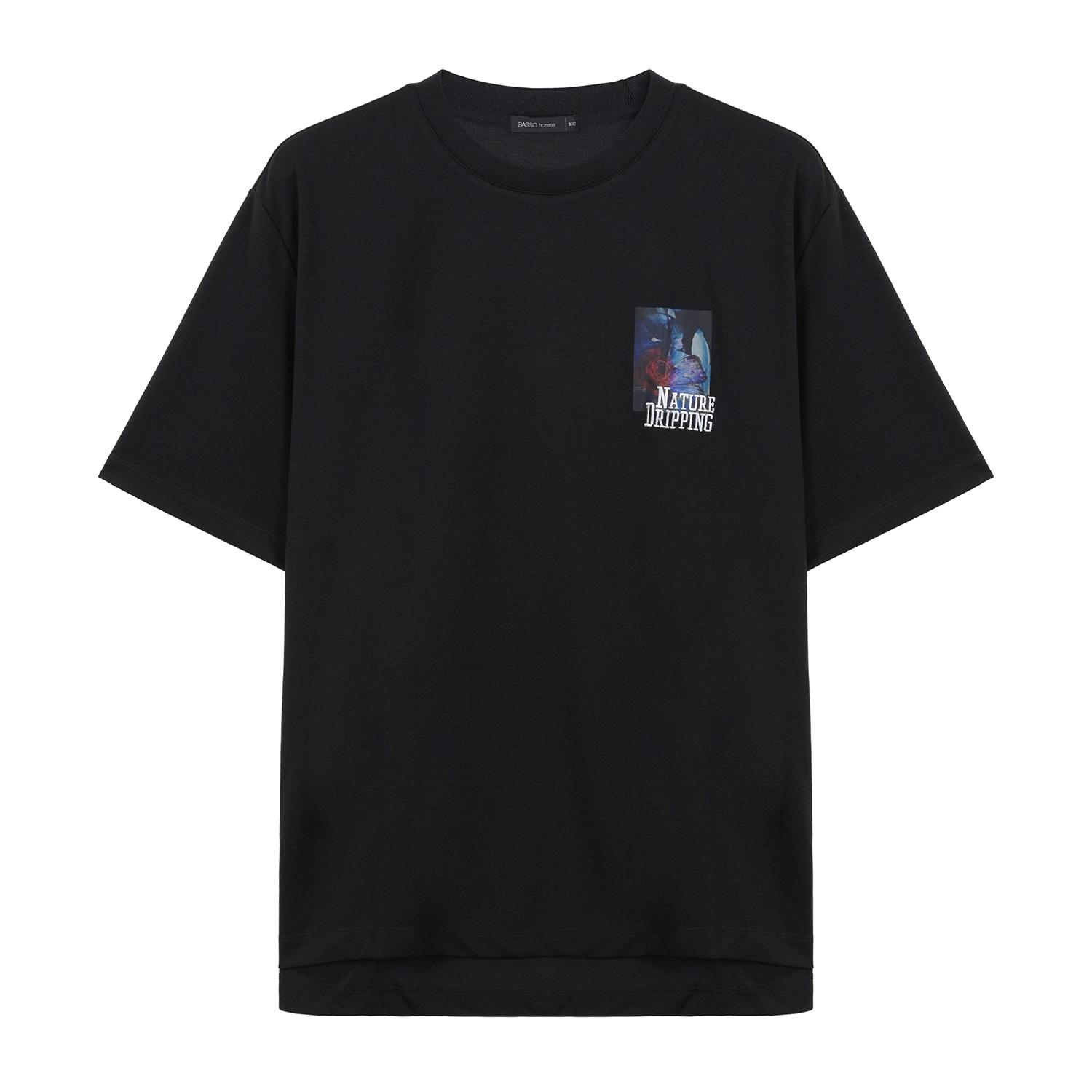 Basso Homme Dripping Flower Short Sleeve Round (Wsy2Kr56A) Bk/95