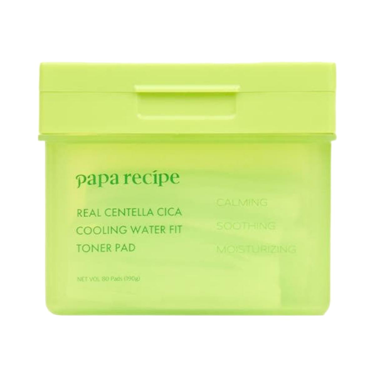 Papa Recipe Real Centella Cica Охлаждающие тонизирующие пэды для лица с центеллой азиатской, успокаивающие, увлажняющие, 80 шт.