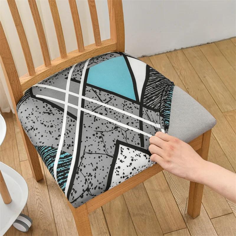 Stretch Chair Covers Dining Room Chairs Slipcover Seat Covers Removable Elastic Printed Chairs Protector for Living Room