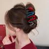 Rote Wellen-Haarklammer für Damen Koreanisch Süß Acrylperlen Große Haifischkralle Zopf Kopfschmuck Haaraccessoires
