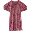 Real Shot Summer New Literary Large Size Loose Printing Round Neck Five-quarter Sleeve Dress Women's Long Dress