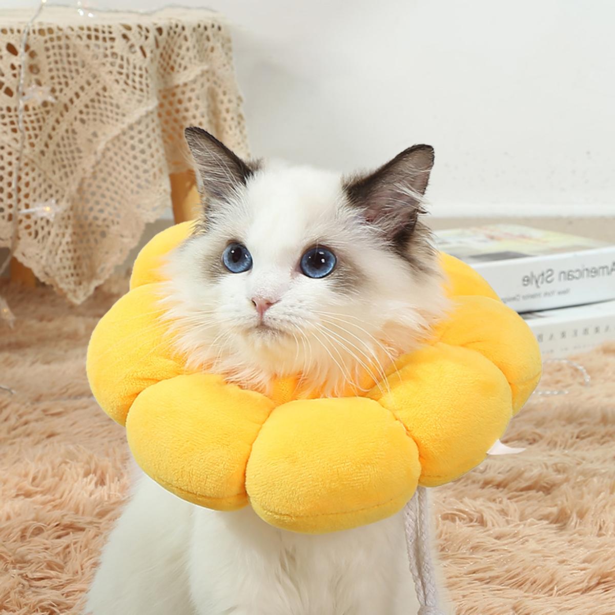 

Милый Мягкий Кошачий Ошейник Дышащий Регулируемый Для Домашних Животных Кошек Собак Защищающий от Вылизывания и Укусов Ошейник XS