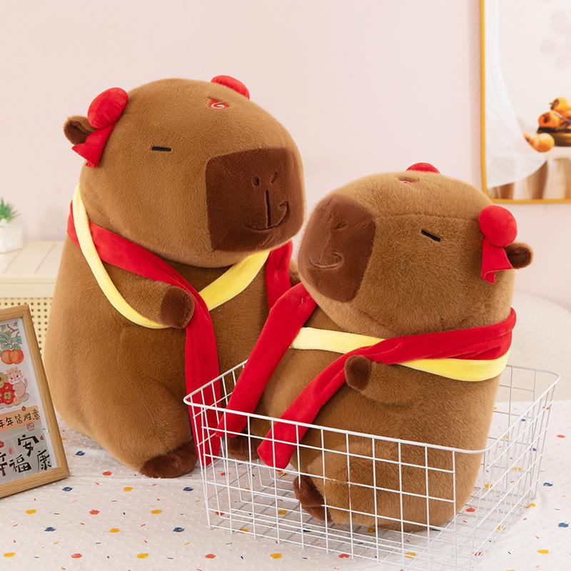 Miantian Ling Nezha Capybara Plush Toy Qiankun Circle Kapibara Doll Throw Pillow Nezha Capybara Doll Doll