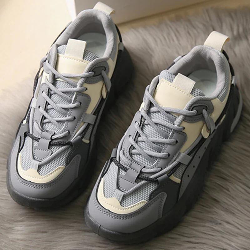 Fashion New Casual Women Shoes Fashion Lace Up Sneakers Female Platform Running Dad Shoes Ladies Tennis Vulcanized Shoes