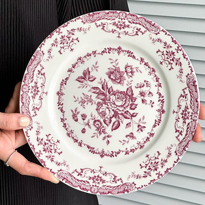 Ru Han French Rose Ceramic Dinner Plate 8-inch (20cm)