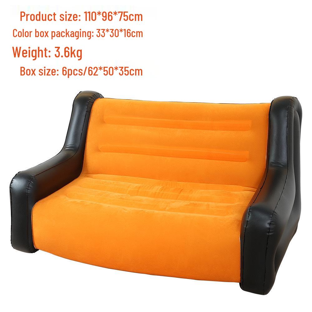 Deluxe Inflatable Backrest Sofa: Portable Double Flocked Recliner for Outdoor Camping