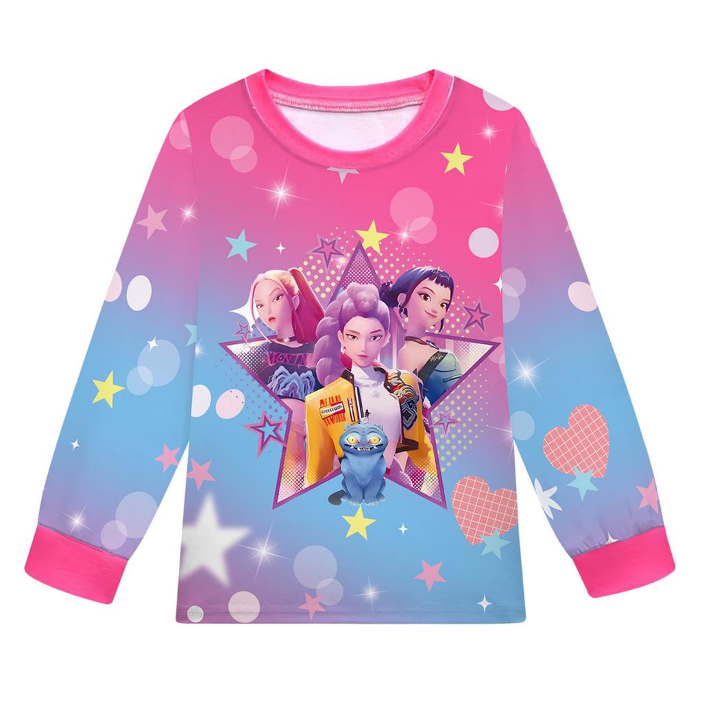 Children's Witch  Girls Printed Suit Long Sleeve Pants Suit