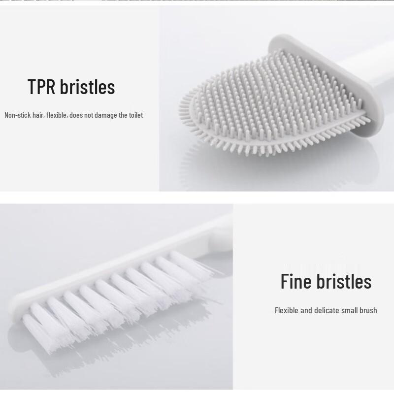 Wall-mounted Silicone Toilet Brush Set