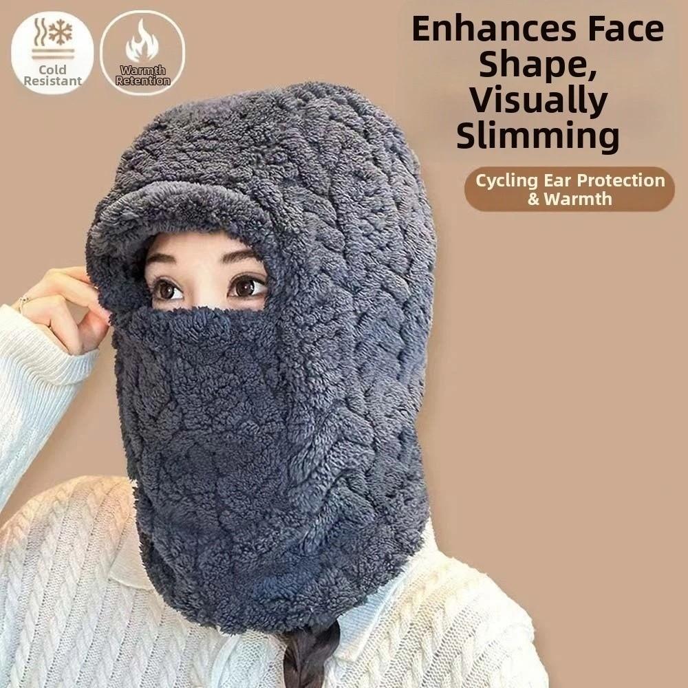Polyester Warm Wrap Head Hat Solid Color Compact Cap Scarf Ski Windproof Cap Women