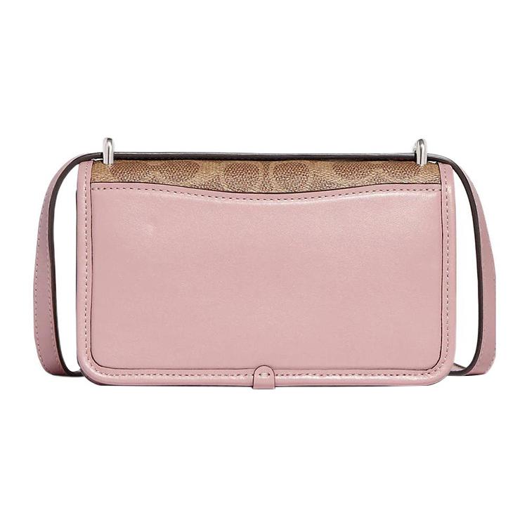 New COACH Bandit Coated Canvas With Luxury Style Refined Calfskin Shoulder Bag, Crossbody Bag Small Women's Brown & Pink CF936-LHRJ8