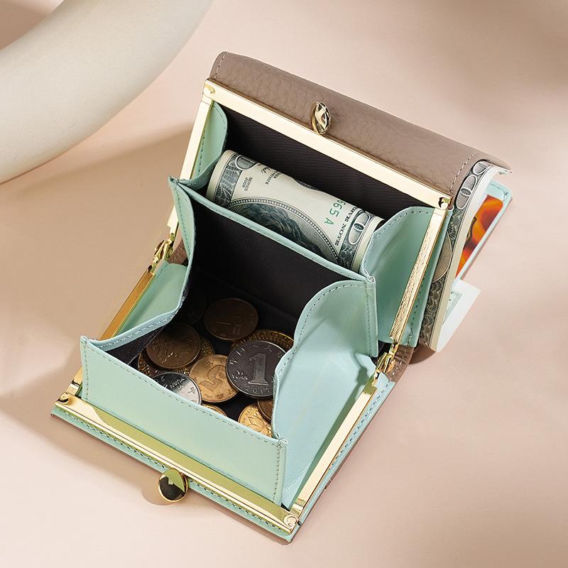 Premium Women's RFID Blocking Genuine Leather Wallet with Alloy Trim, Compact Coin Pocket & Anti-Theft Design