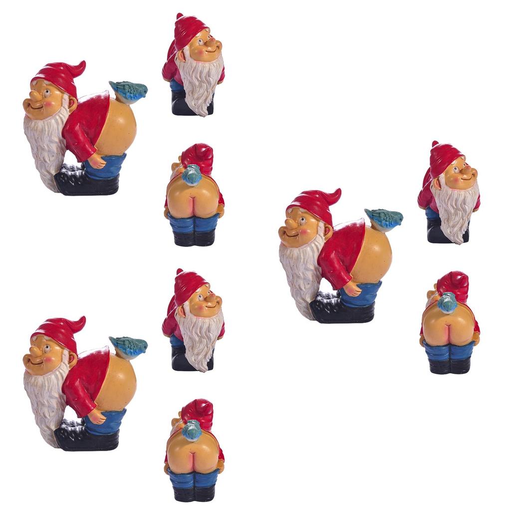 Cheeky Garden Gnome Statue Funny Dwarf Figurine For Outdoor Decoration