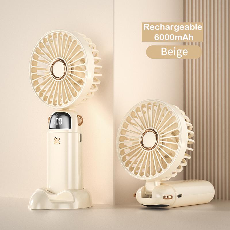 

Портативный электрический вентилятор с зарядкой от USB, 5 скоростей, мини-ручной вентилятор, тихий, супер сильный ветер, уличный, подвесной, на шею, мини, летний, спортивный бежевый