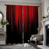 2pcs   Spring Summer Curtains Red Black Gradient Stripe Art Digital Print Drapes Durable 100% Polyester Fabric All Seasons Ldeal