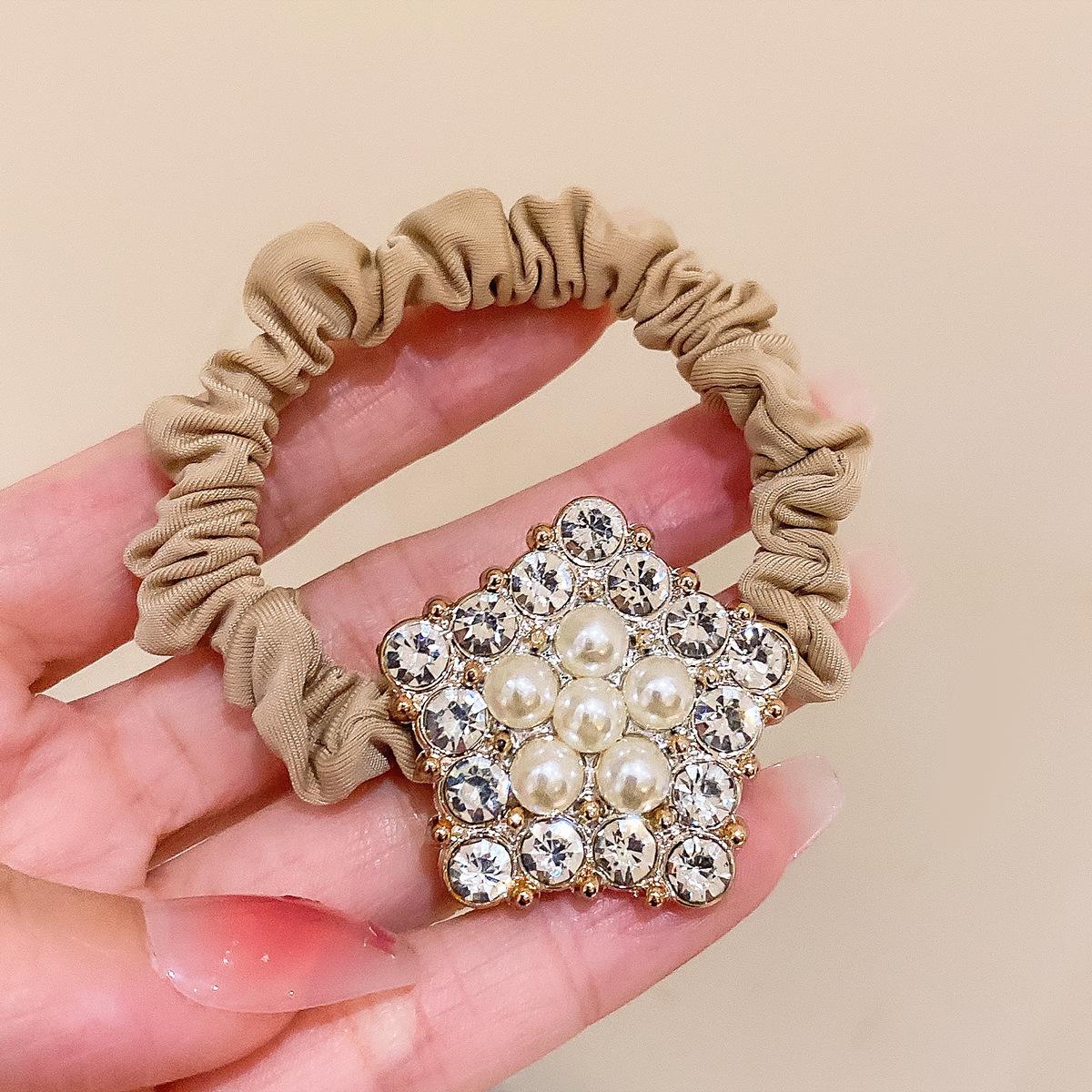 

1 шт. Новые милые эластичные резинки для волос для девочек с искусственным жемчугом, женские аксессуары для волос