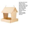 Wooden Hanging Bird Feeder with Easy-Open Roof Weatherproof Outdoor Wild Bird Feeder for Garden Patio Balcony Large Capacity Seeds Container for