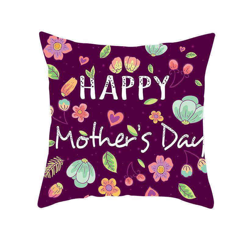 Mother's Day Pillow Peach Skin Printed Pillow Cover Sofa Cushion Cover Car Cushion Cover Home Decoration
