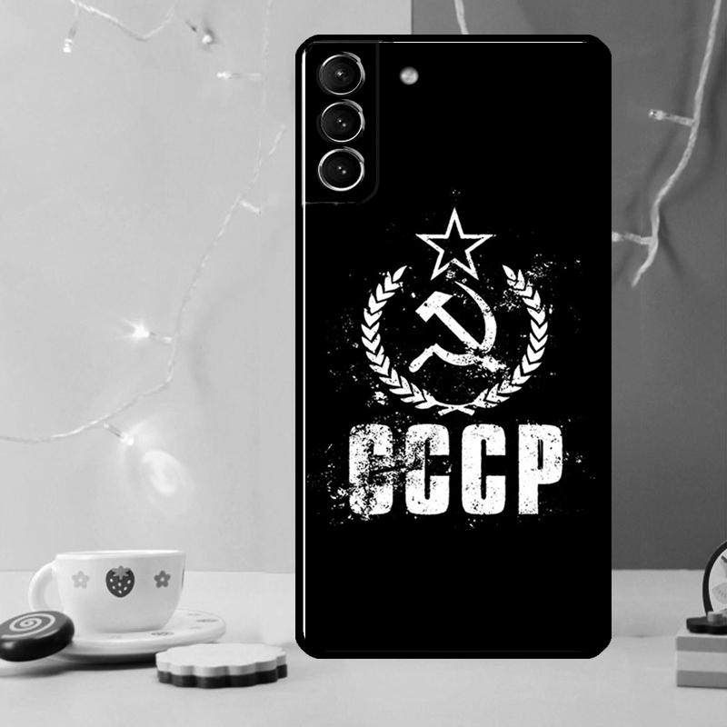 Red Soviet Union USSR Flag Phone Case For Samsung Galaxy S25 Ultra S20 S21 S22 S23 S24 Ultra Plus S9 S10 S25 FE Cover