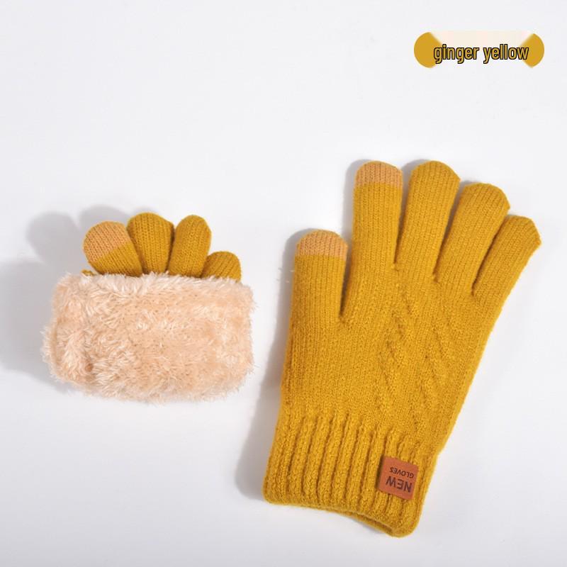 2025 Men's Classic Touchscreen Alpaca Wool Fleece-lined Thick Knit Gloves