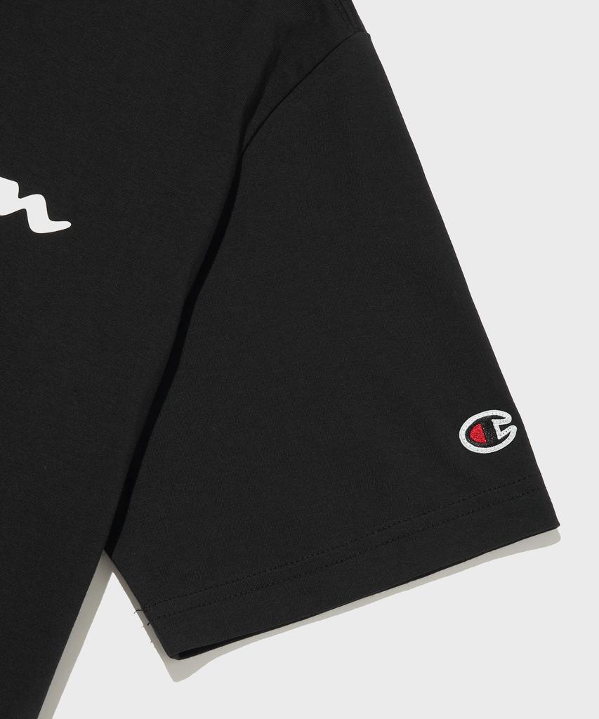 Champion Big Script Logo Cotton Short Sleeve T-Shirt Black