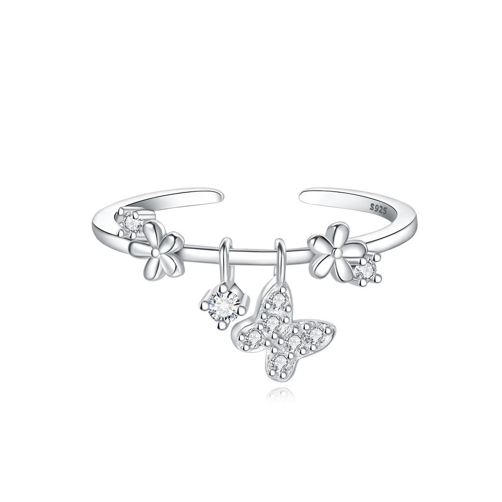 copper 30 Styles Beautiful Flowers Opening Rings Ideal For Women Adjustable Finger Ring Personality Jewellery Party Gifts