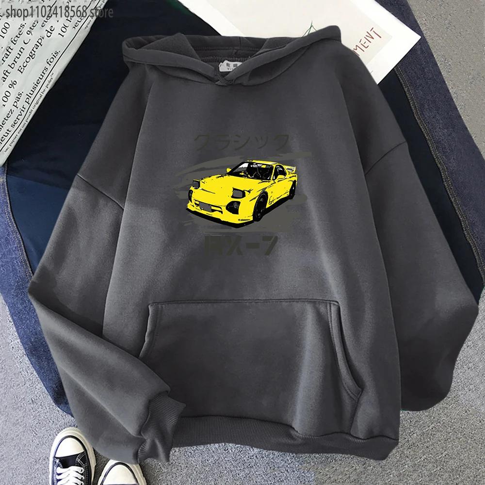 Initial D Hoodies for Men Japan Anime RX7 Sweatshirt Tops Men's Hip Hop Streetwear Women Tracksuit Male Winter Clothes