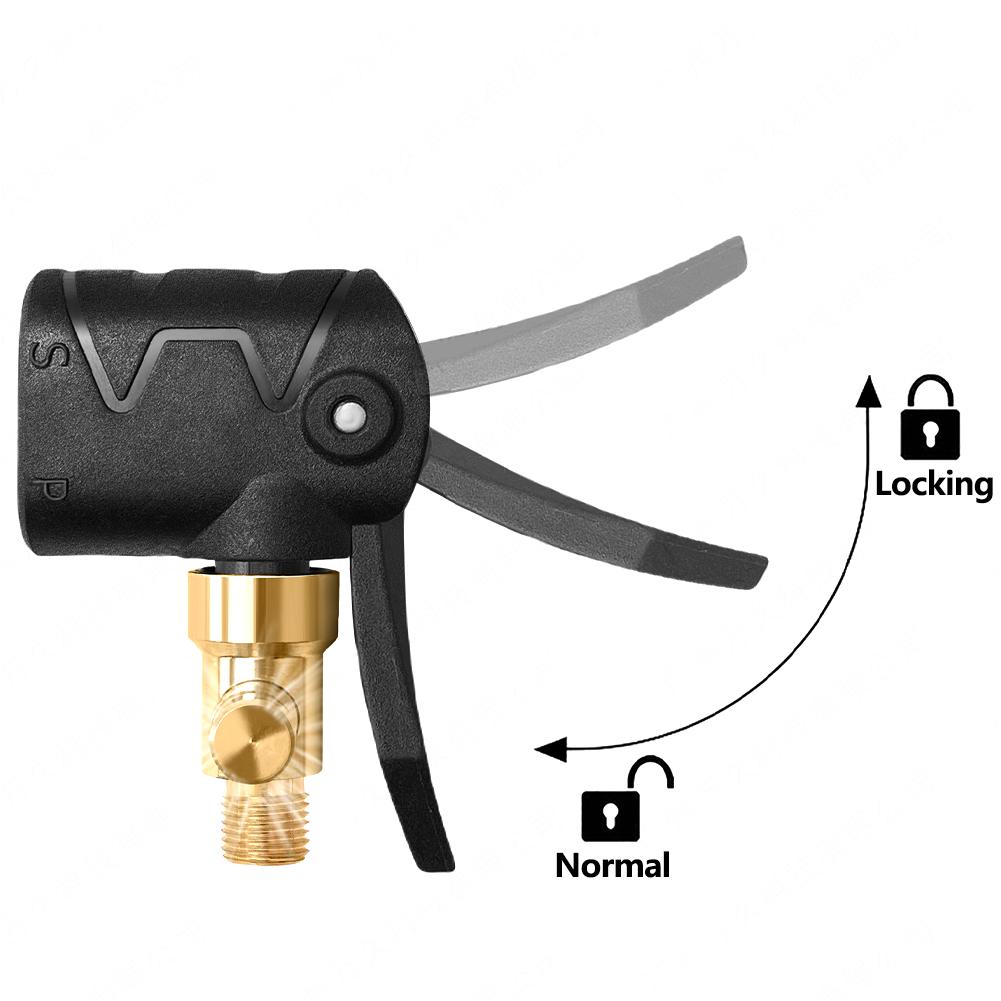 2-In-1 Car Tire Air Chuck Inflator Pump Valve Connector Car Tyre Wheel Valve Brass Clip-on Adapter for Inflatable Pump